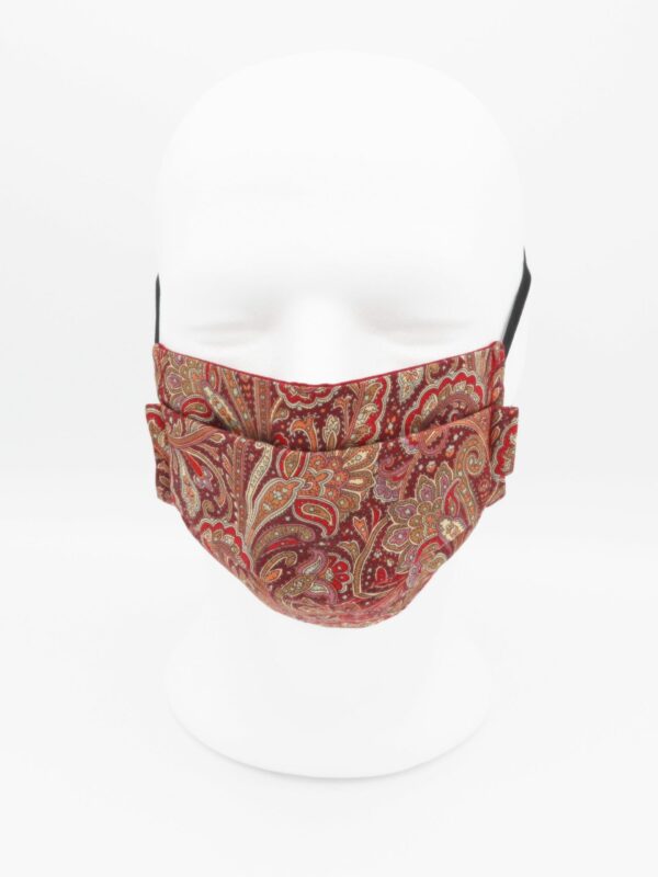 Masque en tissus – Paisley bordeaux