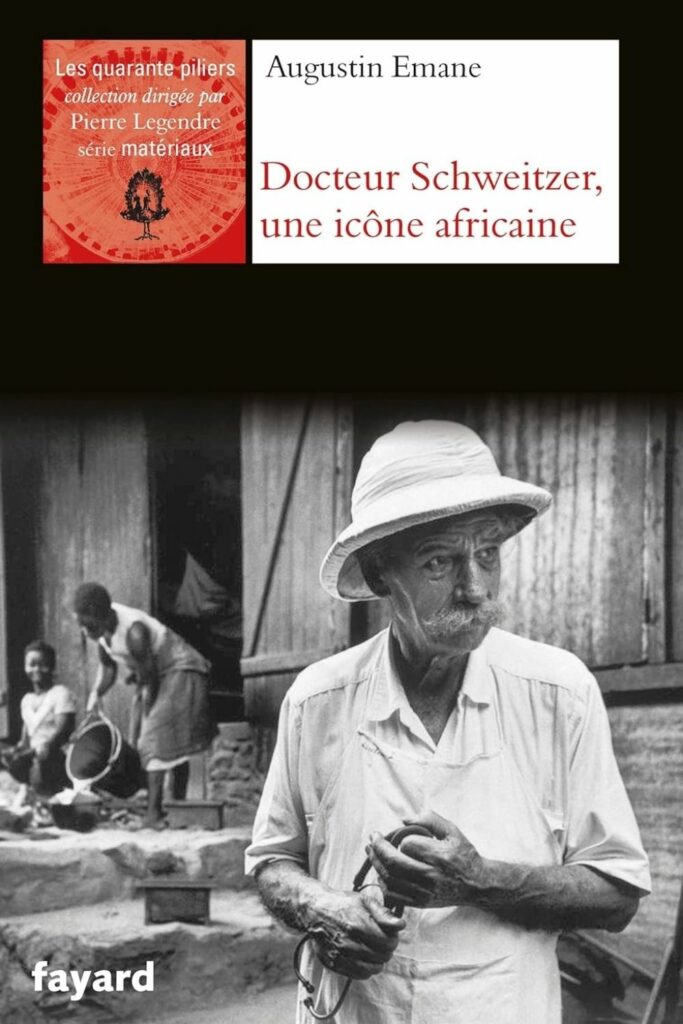 Couverture du livre Albert Schweitzer, une icône africaine d'Augustin Emane, lauréat du Grand Prix Littéraire d'Afrique 2013.