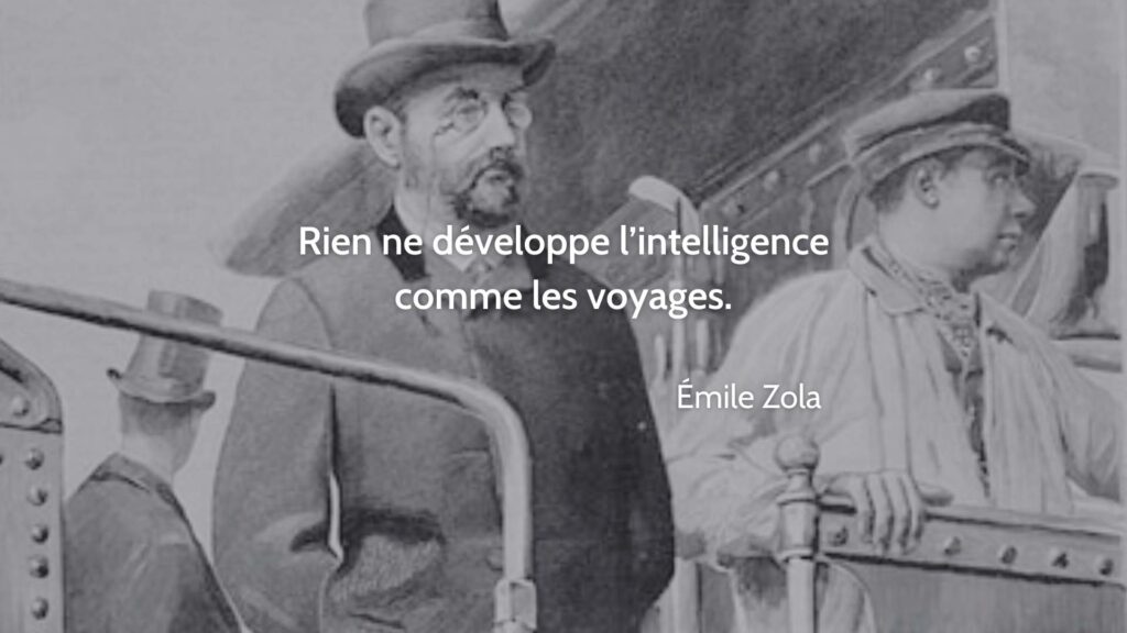 Portrait d’Émile Zola – Émile Zola, écrivain du XIXe siècle, connu pour ses réflexions sur la société et le voyage.