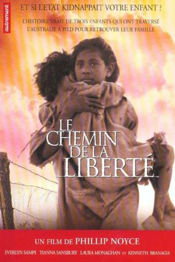 Couverture du livre "Le Chemin de la liberté" de Doris Pilkington Garimara, inspiré d’une histoire vraie sur la fuite de trois fillettes aborigènes pour retrouver leur famille.